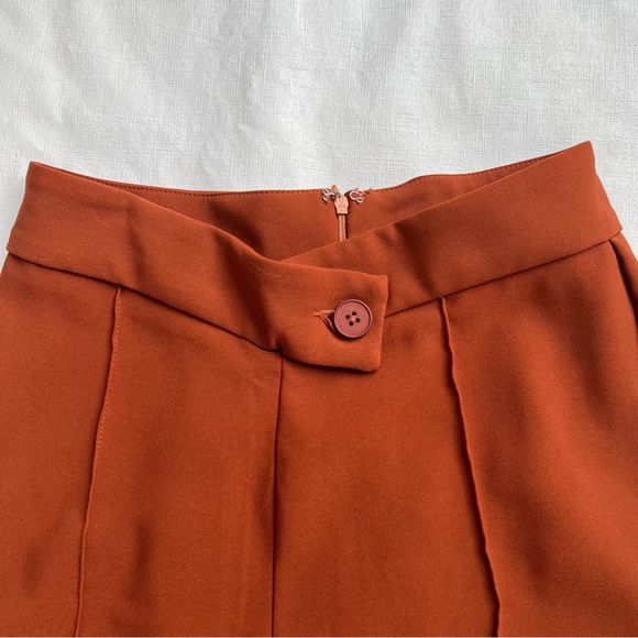 Shein Wide Leg Dress Pants Size 4 Rust - Picture 9 of 11
